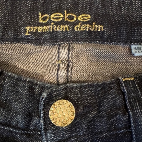 Bebe Premium Denim Jeans Carmen Bootcut Nouveau 27” Waist EUC Bling Pockets Wman - Picture 5 of 7